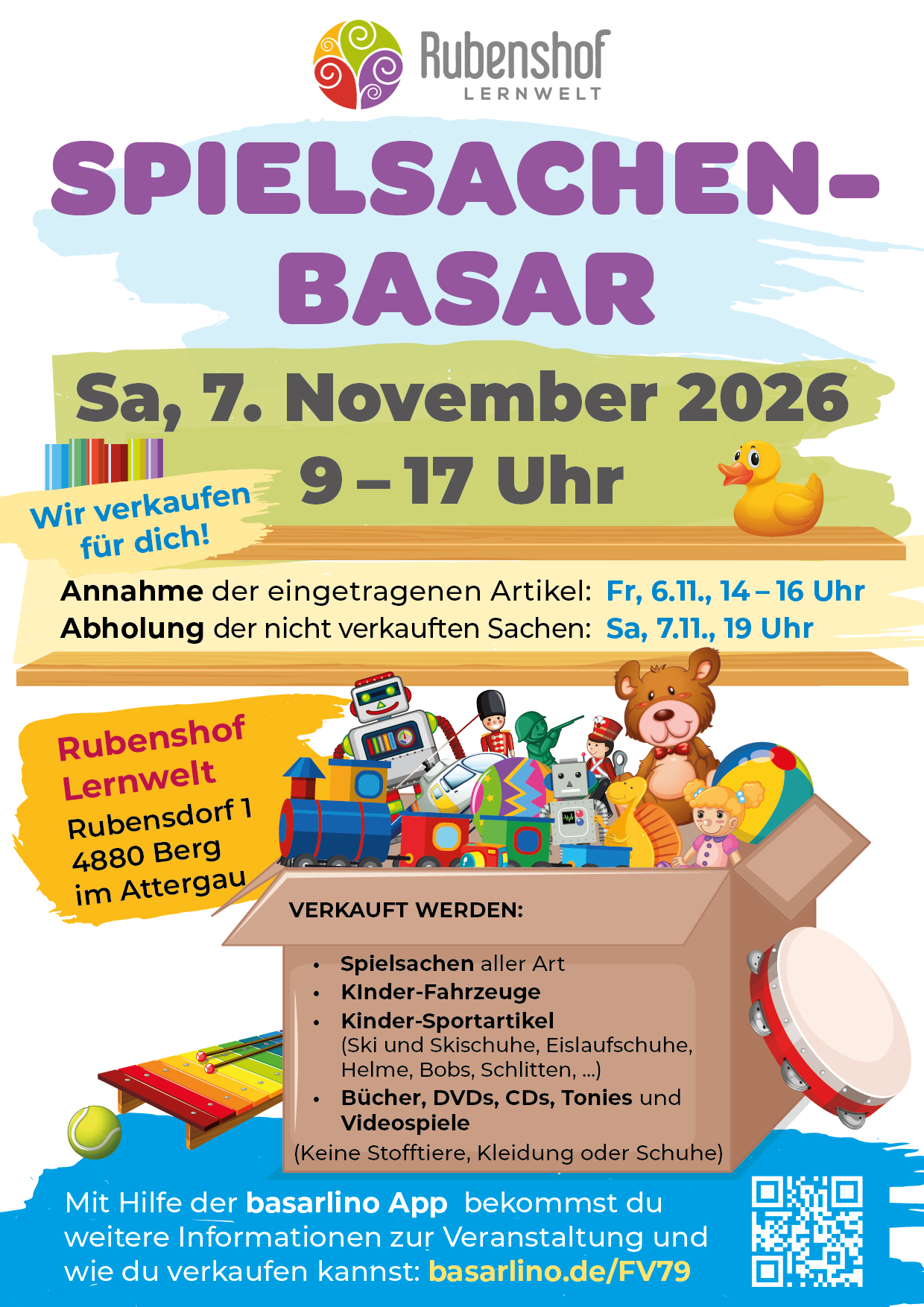Spielsachen-Basar 07. November 2026
